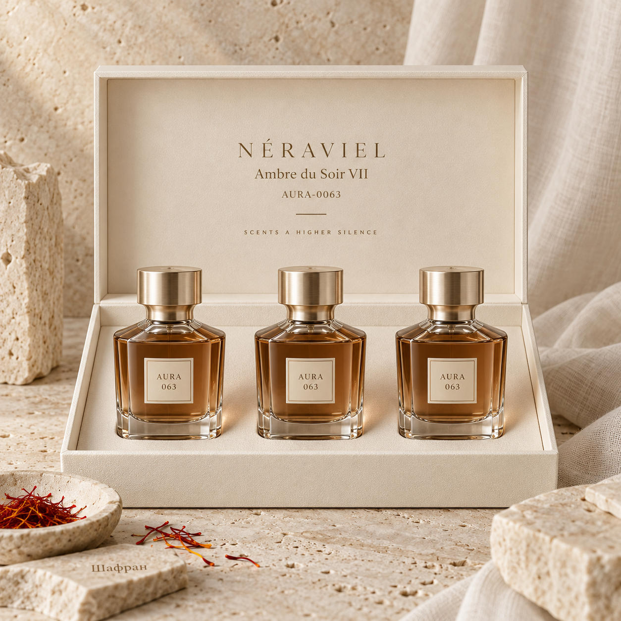 NÉRAVIEL Ambre du Soir VII — 3 × 15 мл, демонстрационный флакон